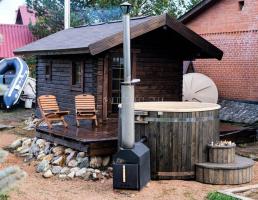 Купель с пластиковой вставкой  2000 мм. (с шезлонгом)