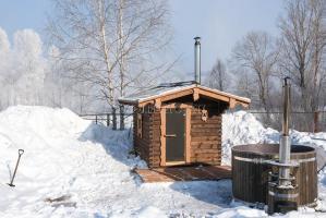 Баня мобильная Элпис (9 м2,  брус  кедр)