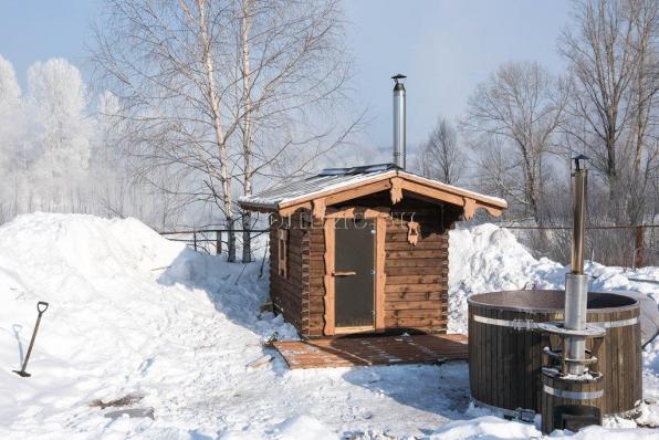 Баня мобильная Элпис (9 м2,  брус  кедр)