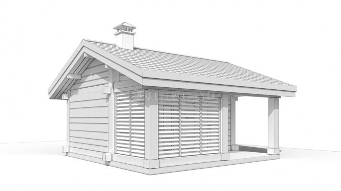 Русская паровая баня Элпис ( ставлафт. массив кедр 36 м2 )
