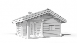 Русская паровая баня Элпис (  ставлафт. массив кедр, зеленая кровля 36 м2 )