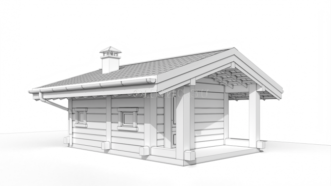 Русская паровая баня Элпис (  ставлафт, массив кедра,  21 м2 )